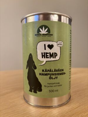 Suomalainen hamppuöljy lemmikille.